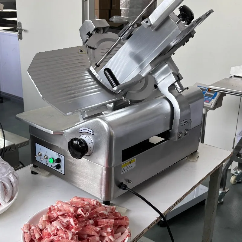 

0-16mm Slice Thickness Frozen Beef Pork Meat Cut Slicer 13 Inch Automatic Meat Slicer