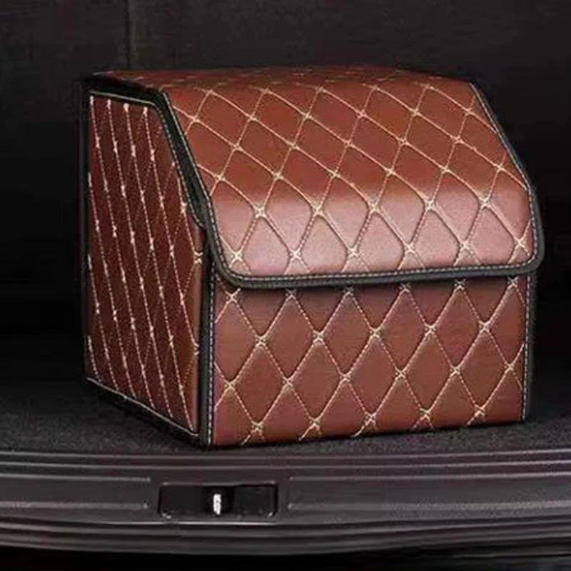 30cm Car PU Leather Trunk Storage Box Portable Foldable Storage Car Multiuse Storage Car Trunk Bag Auto Storag Box