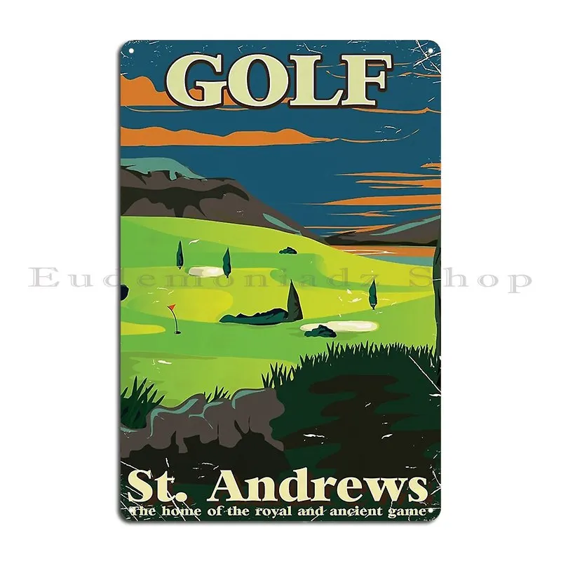 St Andrews Vintage Commercial Poster Metal Sign Bar Cave Wall Decor Wall Mural Cinema Create Tin Sign Poster