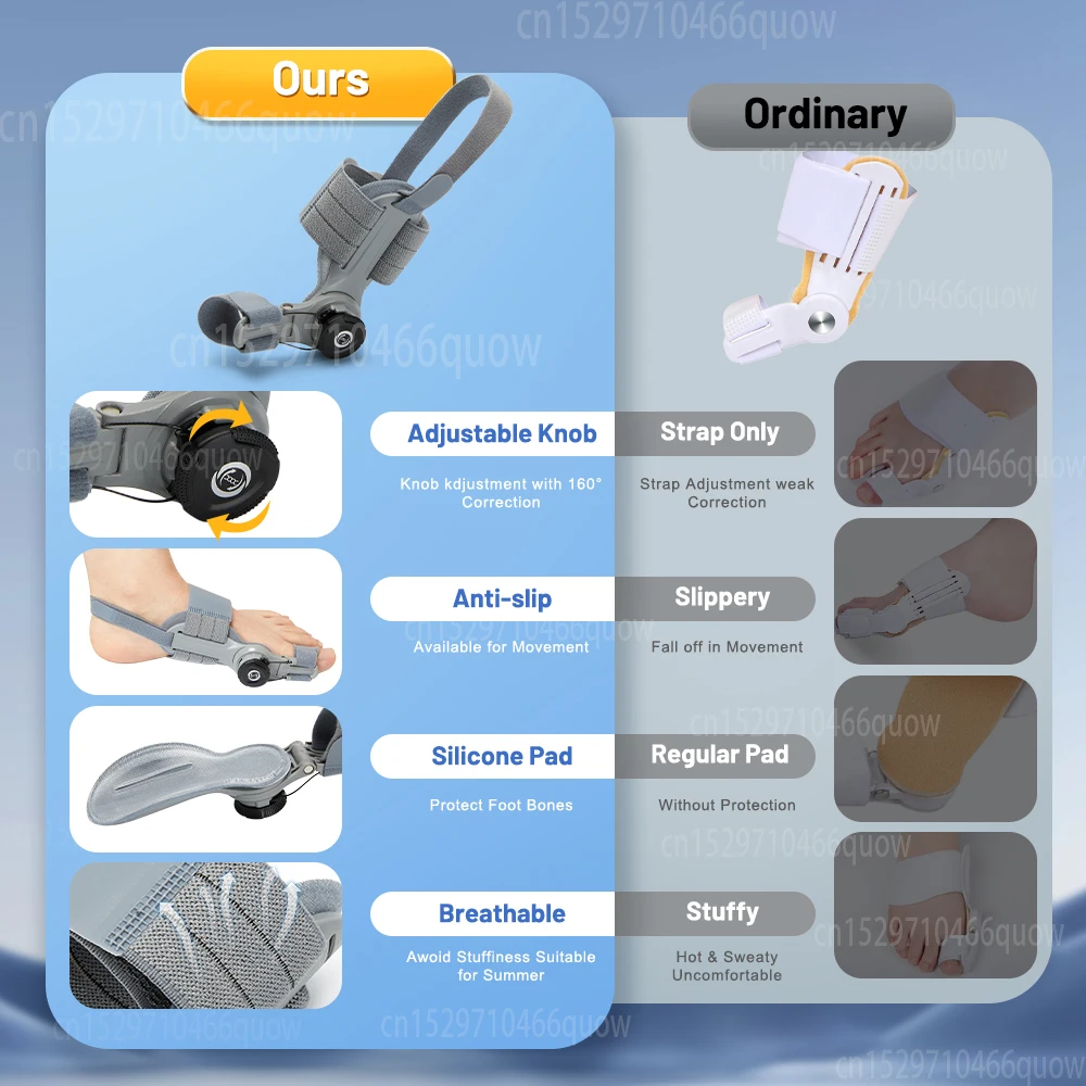 

Unisex Hallux Valgus Braces Adjustable Bunion Fix for Big Toe Separation Pain Relief Orthopedic Bunion Splint with Straightener