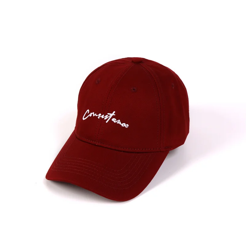 Wine Red Printing Homochromy Baseball Cap For Men And Women Different Letters Outdoor Sun Protection Tourism Leisure Peaked Cap