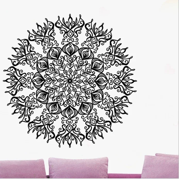 2025 1PC Islamic Culture Black Round Pattern Wall Sticker Removable For Living Room Bedroom PVC Film Glass Sticker New Year