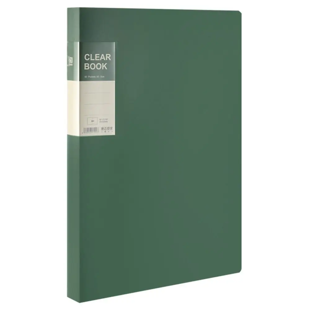 A3 Clear Book Multicolor 20/40/60 Pages Document Storage File Bag Transparent Inner Page Securely Stores and Displays