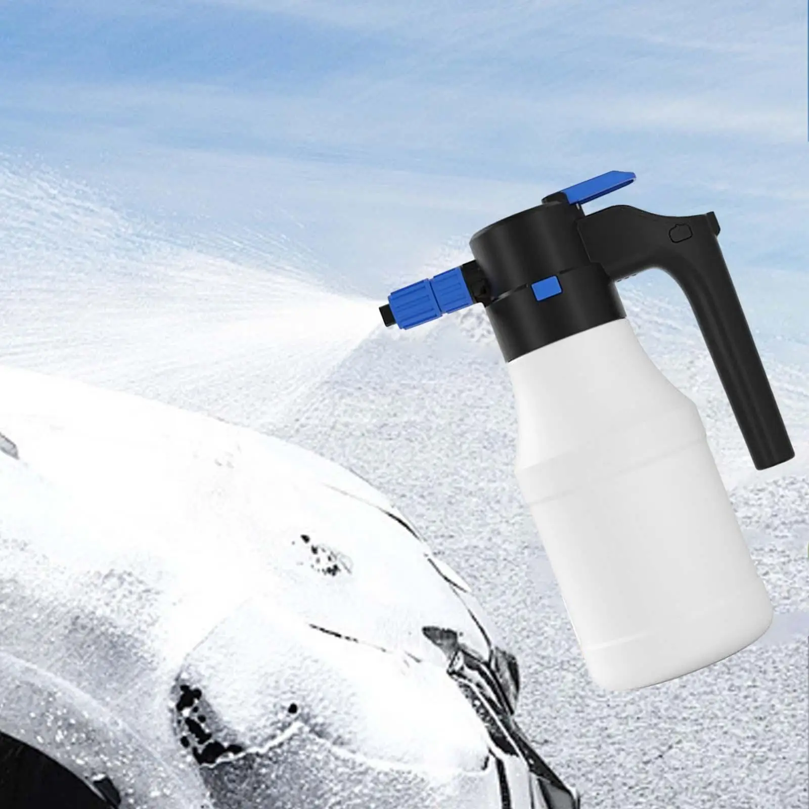 

1500ml Car Electric Foaming Sprayer Handheld Multifunctional Labor Saving Soap Sprayer Battery Powered for Car Washing Sturdy