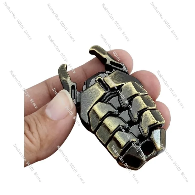 Stress-relieving mecha bug hand toy,press seesaw telegraph-style gadget,magnetic fidget coin for desktop play,card-pushing