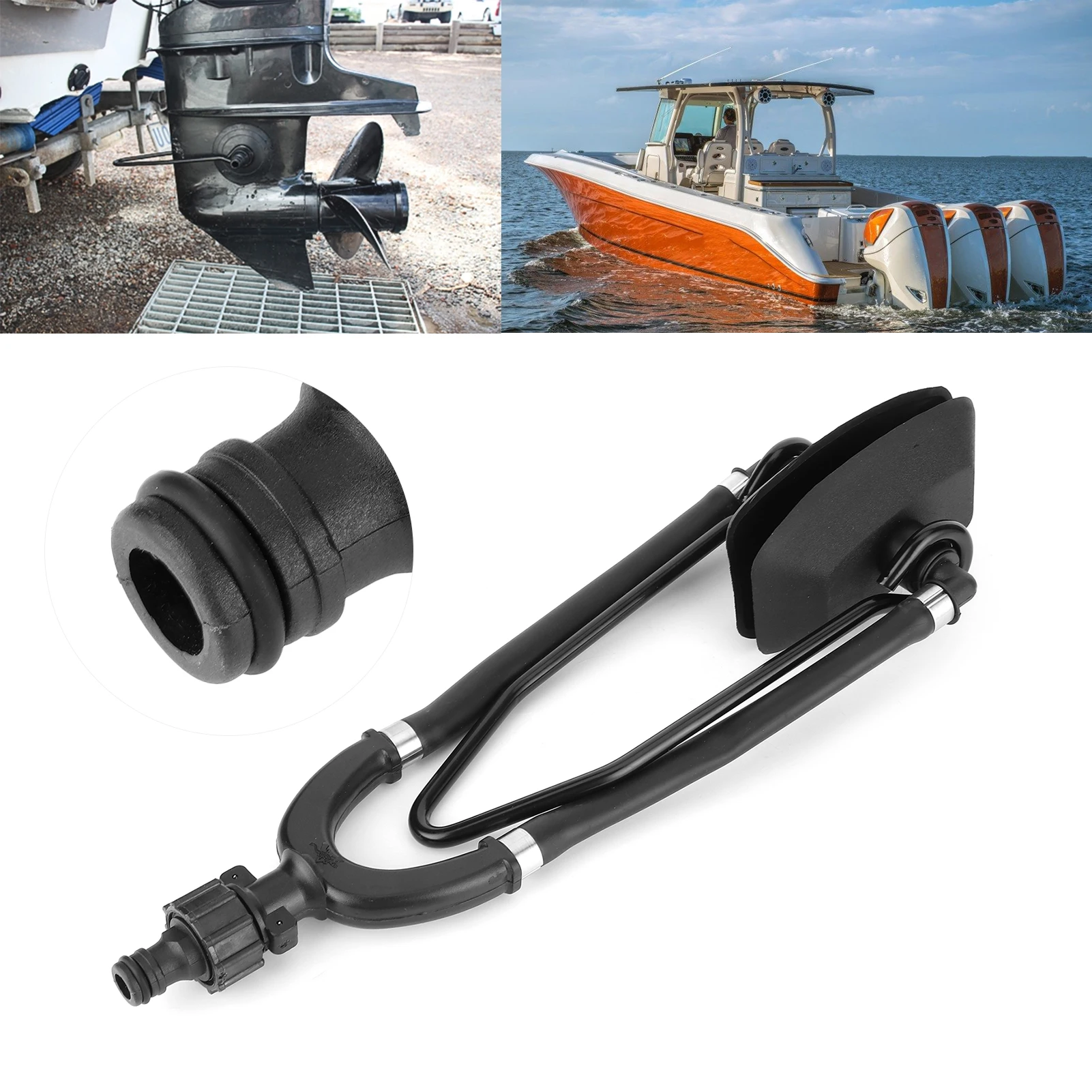 Feed Motor Flusher Marine Ear Muff Outboard Boat Motor Water Flusher Feed Large Rectangular Ear Muffs Fast Connection