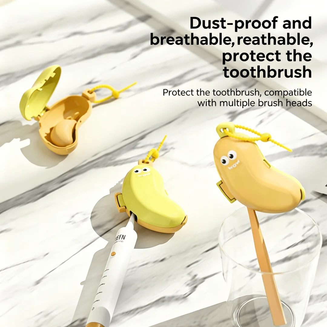 Banana toothbrush protective cap with toothpaste storage box - compact and convenient - essential toothbrush cover for travel