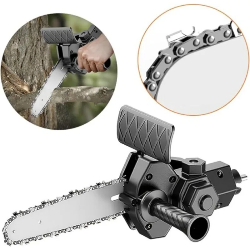 JUSTINLAU 1PC Handheld Electric Drill Chain Saw  Electric Saw Conversion Head  Household Handheld Mini Logging Saw  Garden Saw