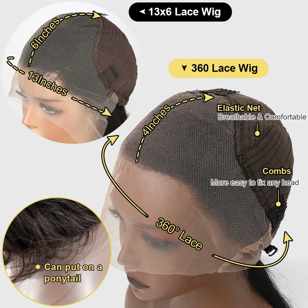 شعر مستعار دانتيل كامل مموج عميق فضفاض 360 شعر بشري 100% كثافة 30 40 بوصة برازيلي مجعد 13x6 HD شعر مستعار أمامي من الدانتيل مقطّع مسبقًا