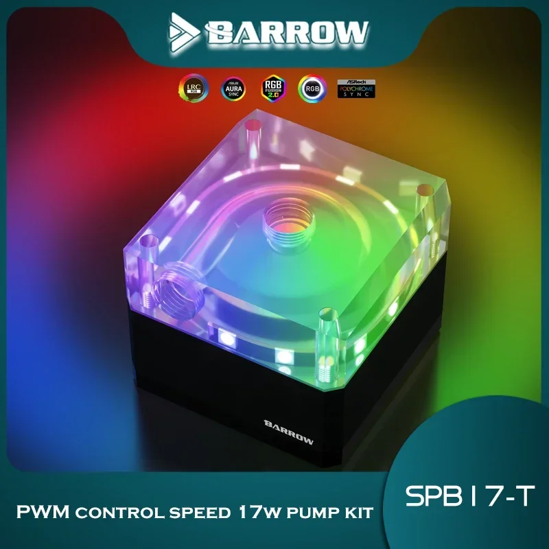 

Barrow 17W Speed PWM DDC Water Pump For Waterway Board Through Hole A-RGB Mobo AURA 5/6 Meters Lift SPB17-T PLUS