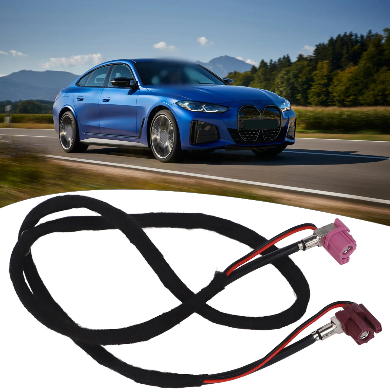 12V Video Line 12V 80CM Display Cable Wear-resistant Wear-resistant Materials 80CM Length ABS Material Black Color For BMW NBT