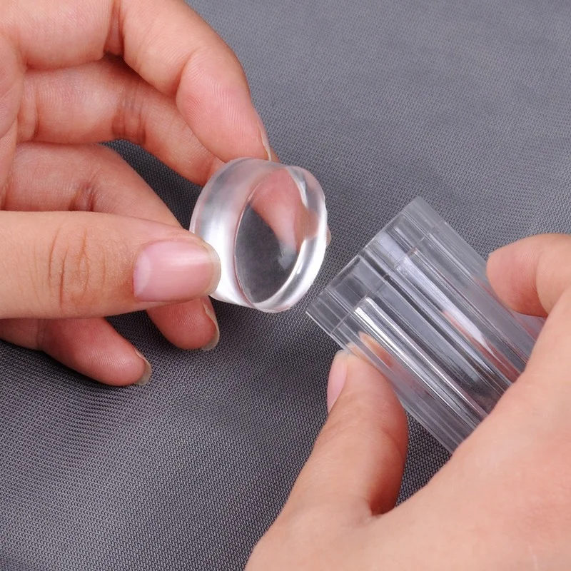 3/5/10Pcs Silicone Nail art Stamper Replacement Heads 2.8cm Transfer Pattern Plate Nail Stamp Clear Stamping DIY Manicure Tools