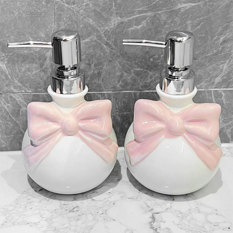 Nachfüllbarer Seifenspender mit Schleife, Shampoo-Conditioner, separate Flaschen, Flüssigseifenspender für Badezimmer, Handwaschbecken, Werkzeuge
