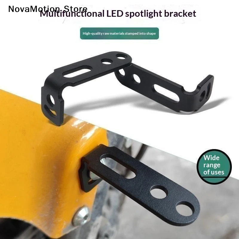 [NM]2Pcs Universal Headlight Extension Bracket Motorcycle Fog Light Mount Holder E-bike Work Lamp Support Clamp Moto Accessories