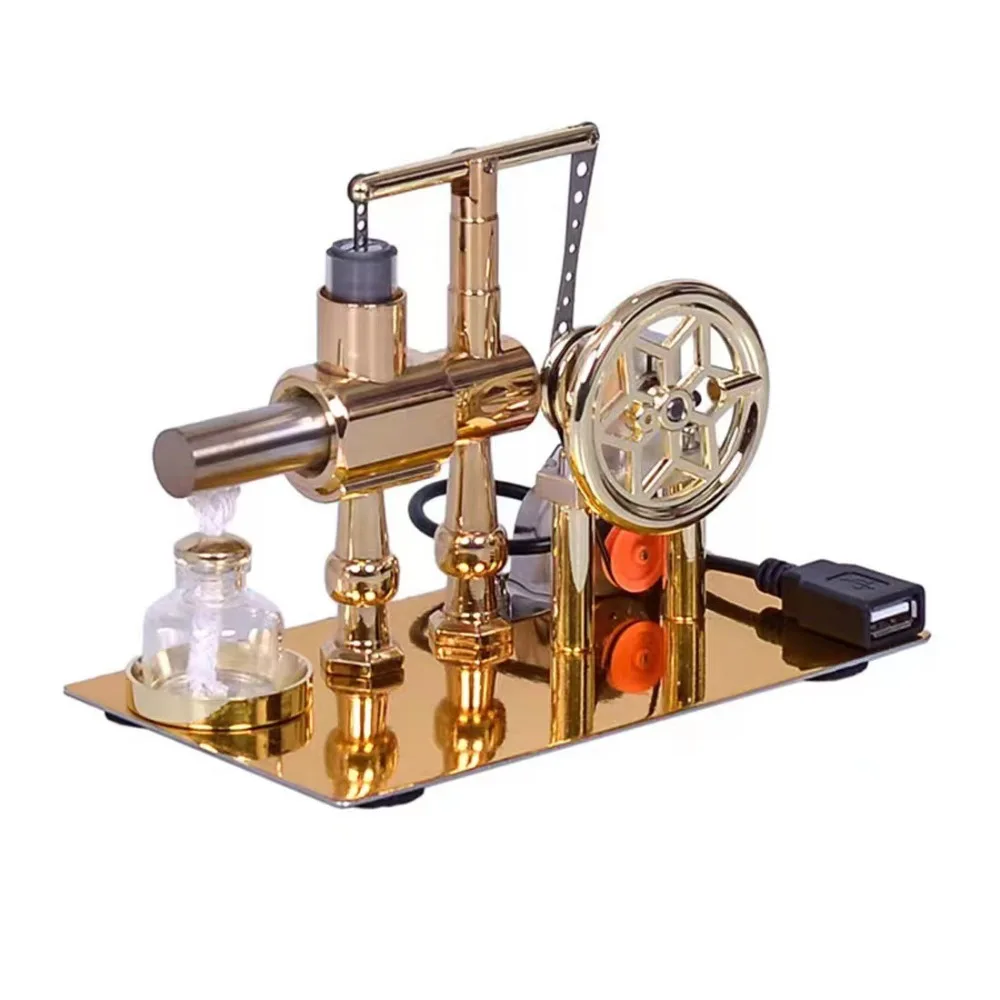 Stirling Engine Hot Air Single Cylinder Stirling Engine Generator Dual Cylinder Single Cylinder Stirling Engine Toy LED Bulb