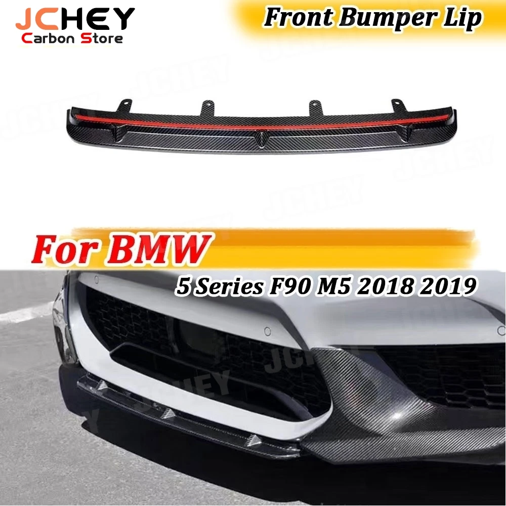 

JCHEY Carbon Fiber Front Lip Chin Spoiler For BMW 5 Series F90 M5 2018 2019 Front Bumper Lip Spoiler Body Kits Car Accessories