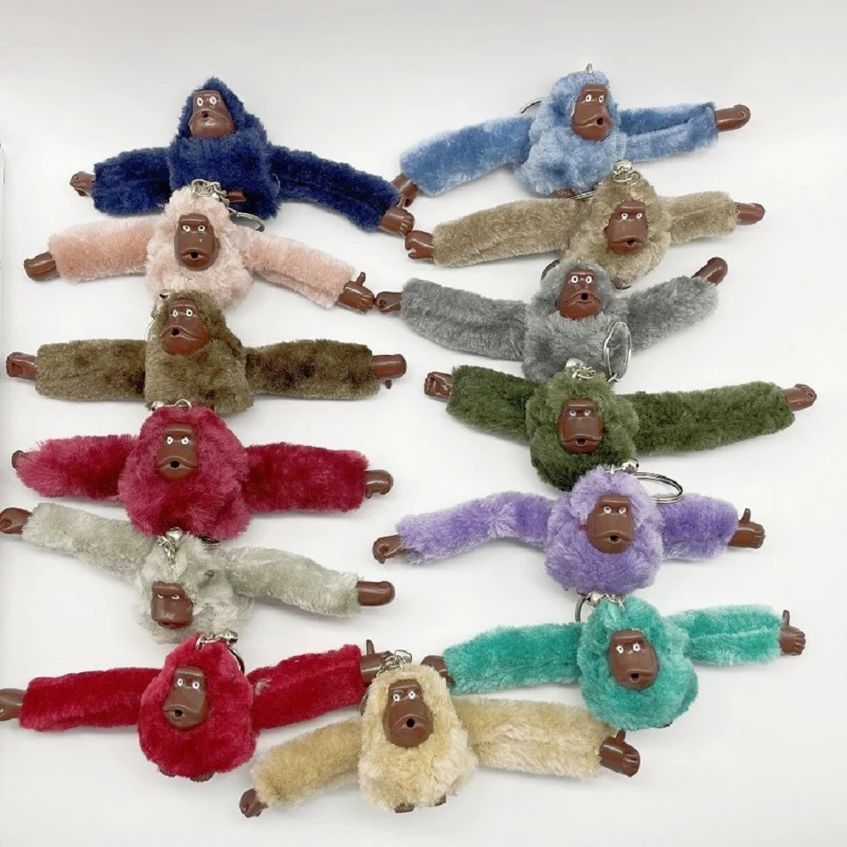 21Pcs Cute Girl Plush Orangutan Monkey Toy Keychain Men Women Bag Car Trinket Jewelry Wedding Party Doll Gifts 5CM