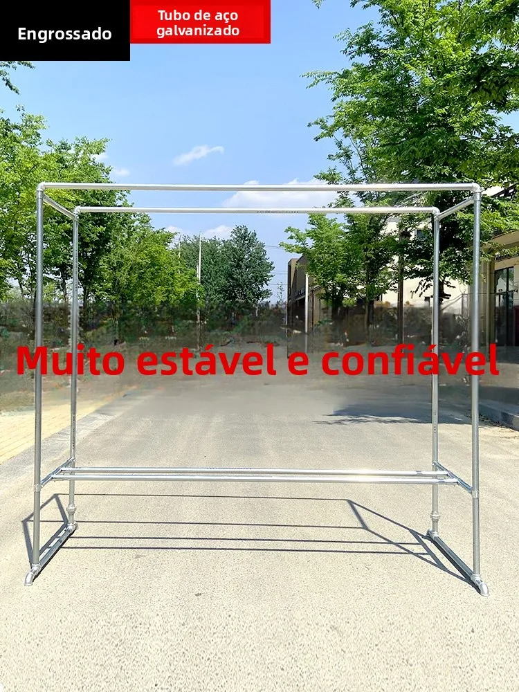 outdoor-galvanized-steel-pipe-double-rod-floor-standing-clothes-drying-rack-balcony-wind-resistant-stainless-steel-tube-quilt