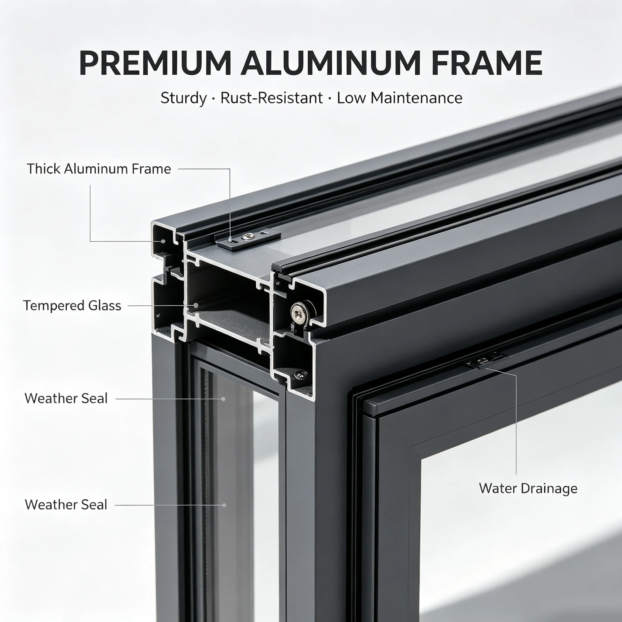Hollow Glass Winter Garden Aluminum Conservatory Structure for Home Decoration