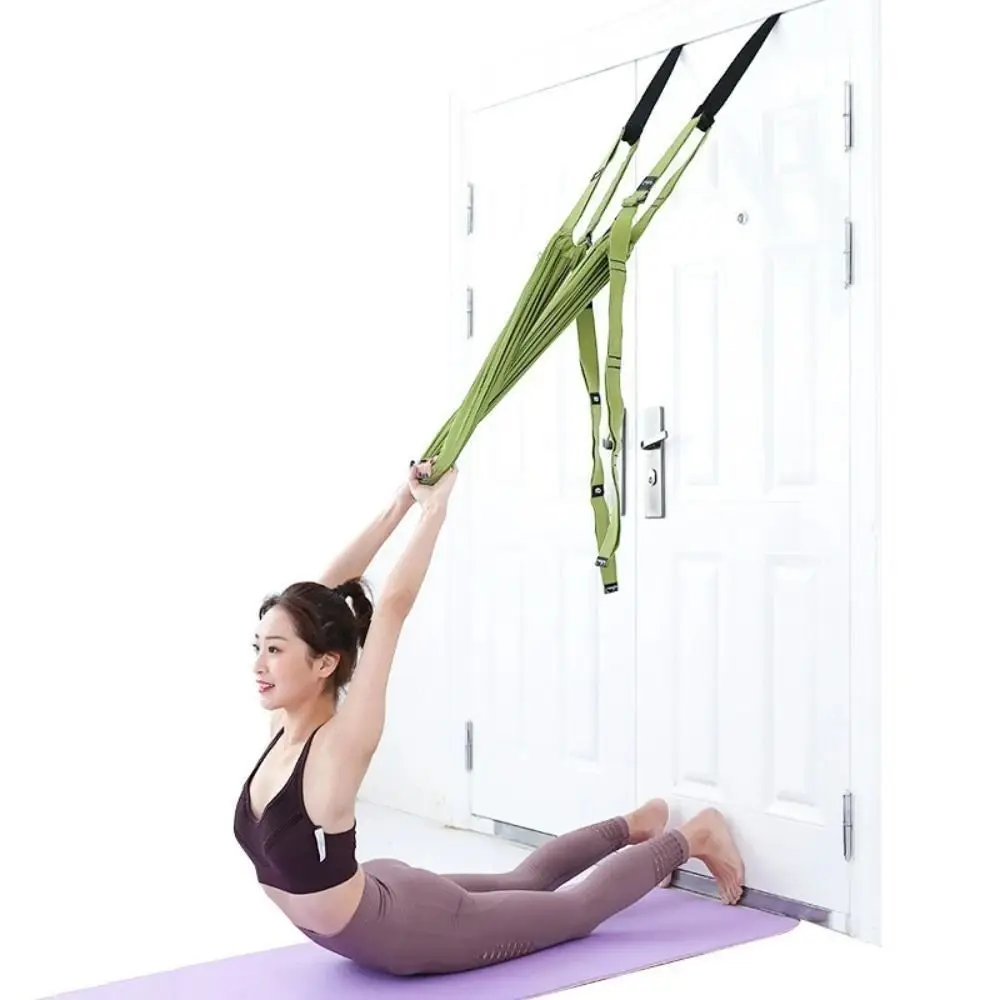 Adjustable Women Aerial Yoga Strap Elastic Stretch Resistance Auxiliary Aerial Yoga Hammock Swing Anti-Gravity Door Hanging