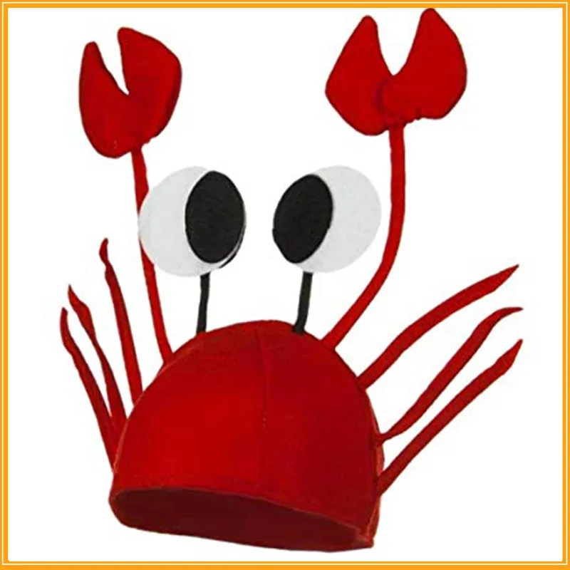 

Red Lobster Crab Sea Animal Hat Funny Noticeable Christmas Gift Costume Accessory Adult Child Caps For Birthday Party Photo Prop