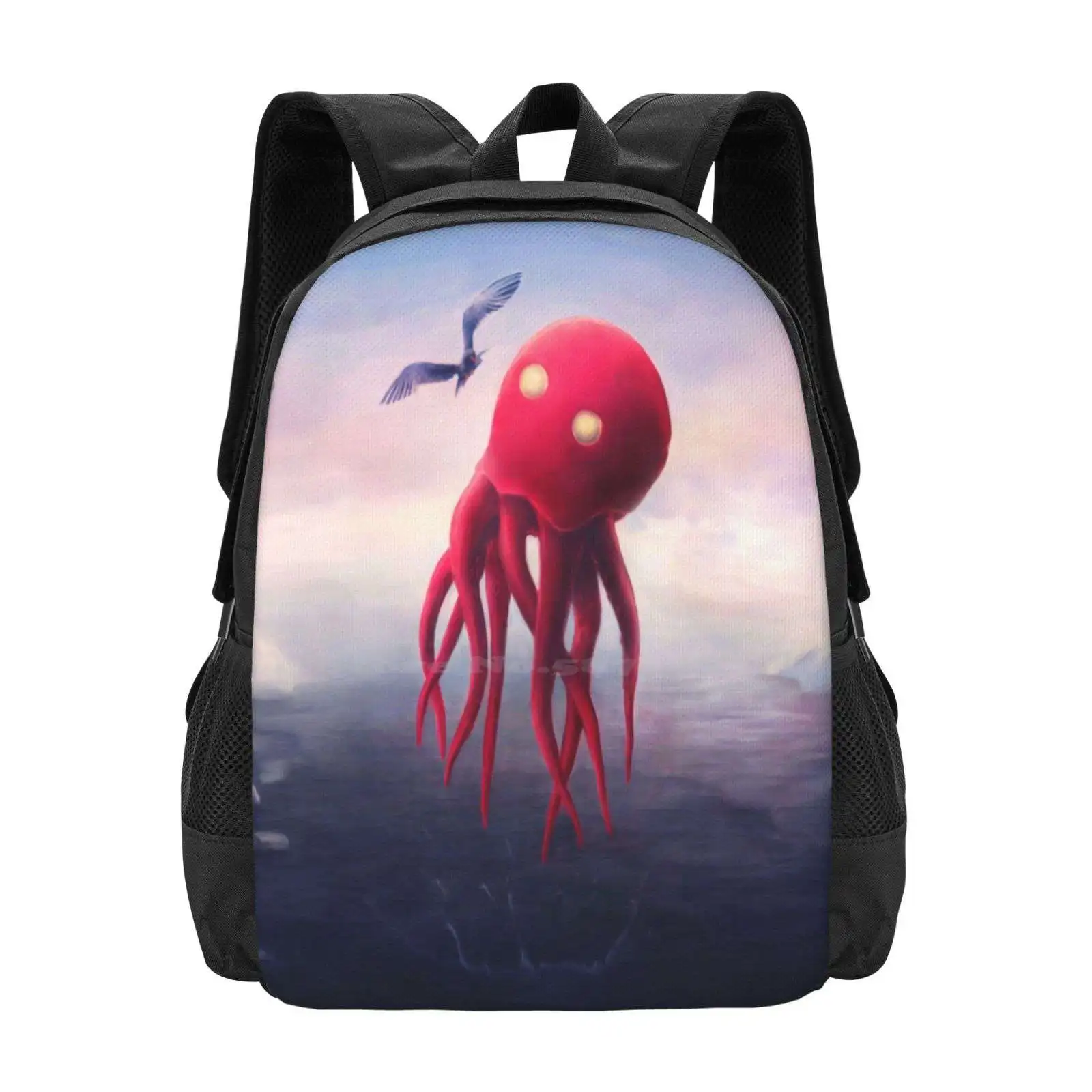 Birdwatcher Bag Backpack For Men Women Girls Teenage Octopus Bird Vibrant Animals Children Imagination