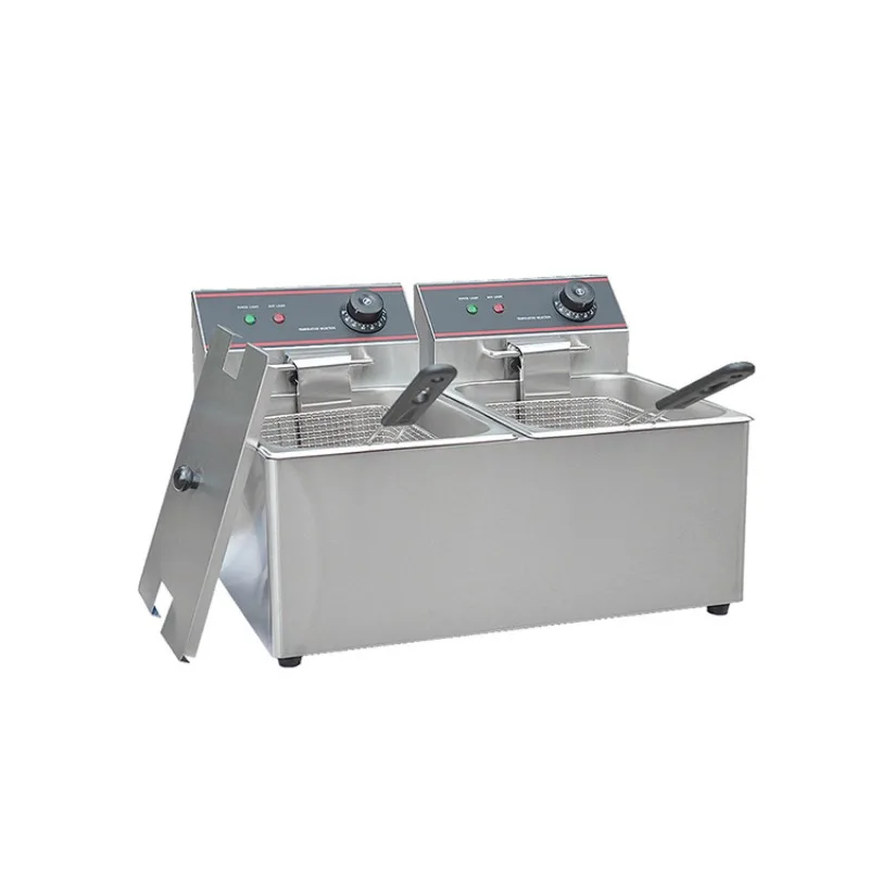 Electric Fryer 8L Single Cylinder Double Cylinder Commercial Fried Chicken and Chips Fryer Squid Fryer Sticking
