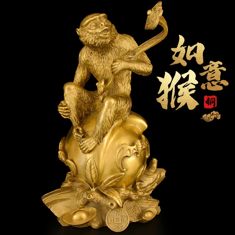 

Медный зодиакальный домашний винный шкаф Ruyi Longevity персиковая обезьяна украшение