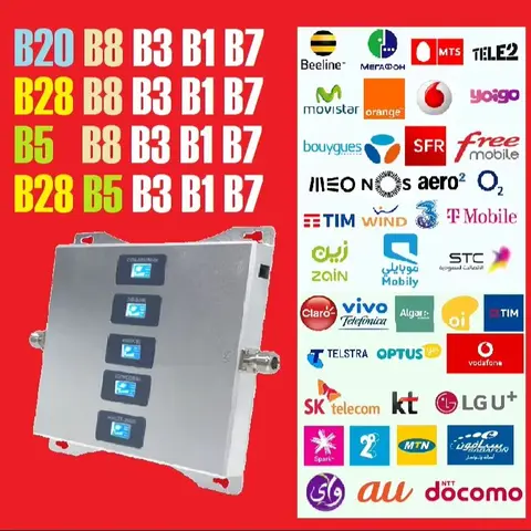 HWATEL Customized 5 Bands B28 B8 B7 B5 B3 B1 700 850 900 1800 2100 2600 AGC Cellualar Repeater For Israel