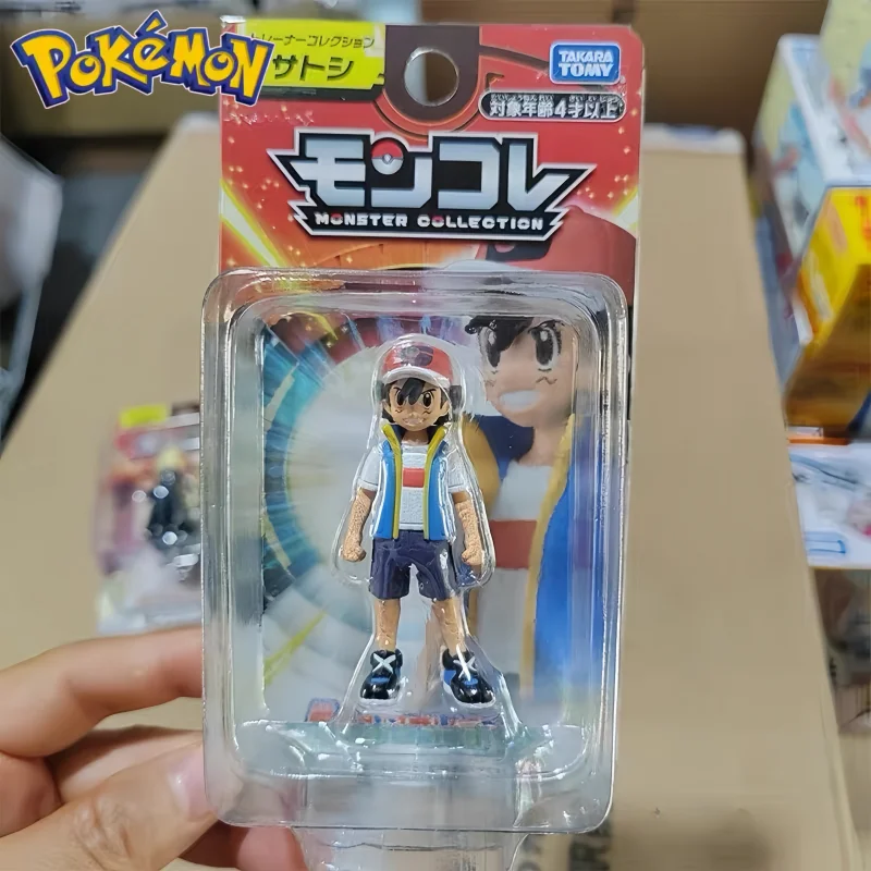 Figuras de Acción Originales de Tomy Takara de Pokemon: Ash Ketchum, Leon, Cynthia, Steven Stone, Liko, Roy, Friede, Juguetes de PVC, Regalo