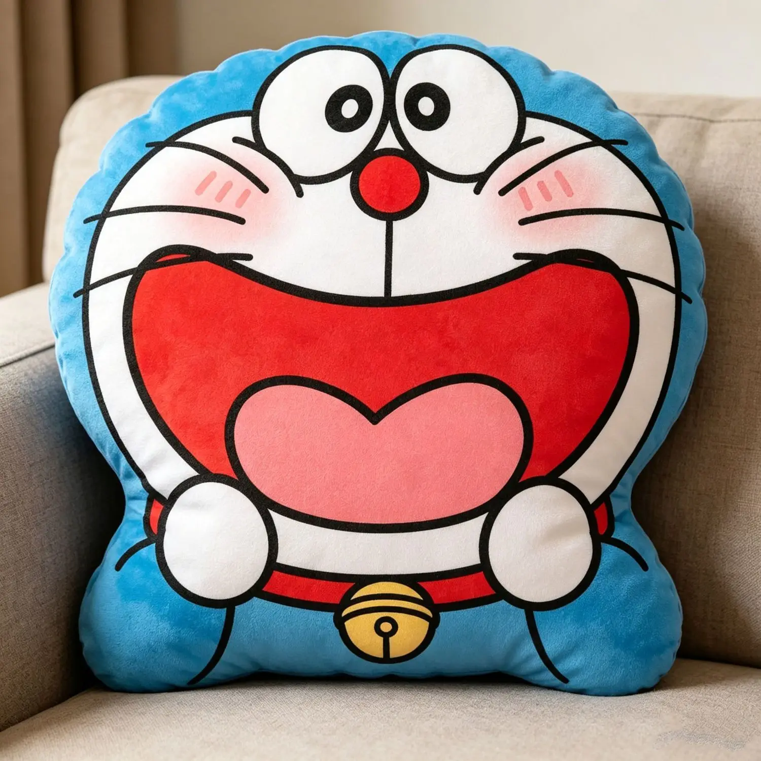 Doraemon Plush Hug Pillow with Irregular Shape Design, Sofa Backrest Pillow, Bed Decorative Plush Ornament, Gift for Friends