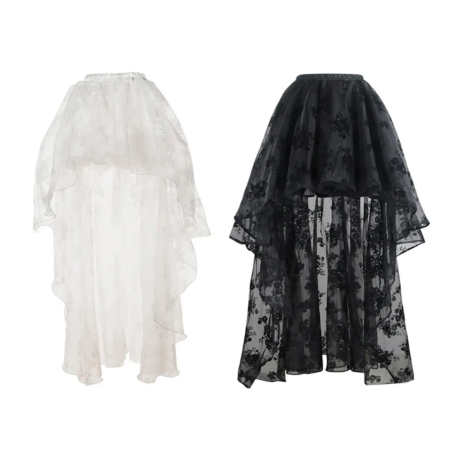 

Tulle Skirt Dancewear Elastic Waist Fashion Women High Low Tutu Skirts for Carnival Wedding Cocktail Costume Stage Performance