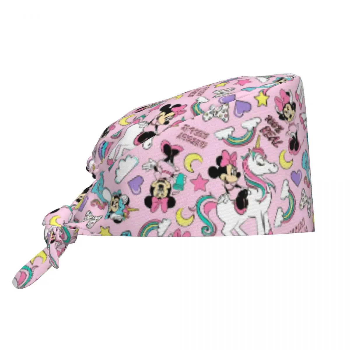 หมวกพยาบาลลายมินนี่เมาส์ น่ารัก สีชมพู สำหรับงานสปา ร้านขายสัตว์เลี้ยง ทันตกรรม สัตวแพทย์ พยาบาล หมวกทำงาน หมวกสครับ