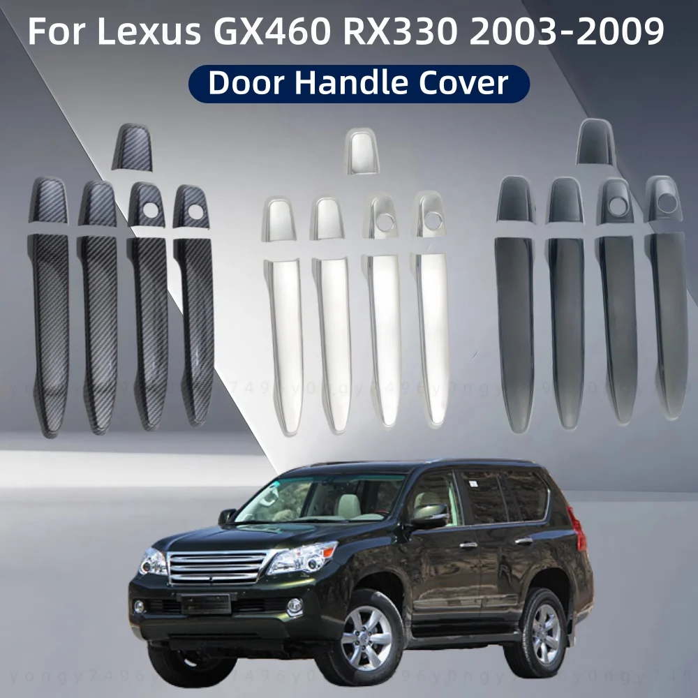 Car Upgrade Stickers Accessories Door Handle Cover Trim Paste Style For Lexus GX460 RX330 2003 2004 2005 2006 2007 2008 2009