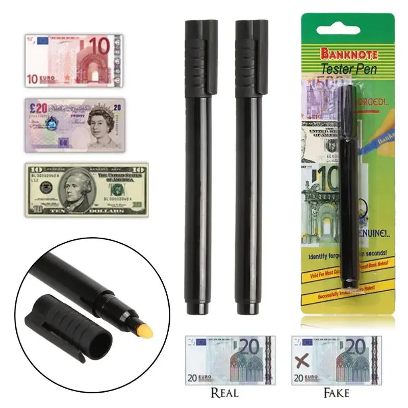 2/4/6/8pcs Money Detector Money Currency Detector Counterfeit Marker Fake Banknotes Tester Pen Unique Ink Hand Checkering Tool