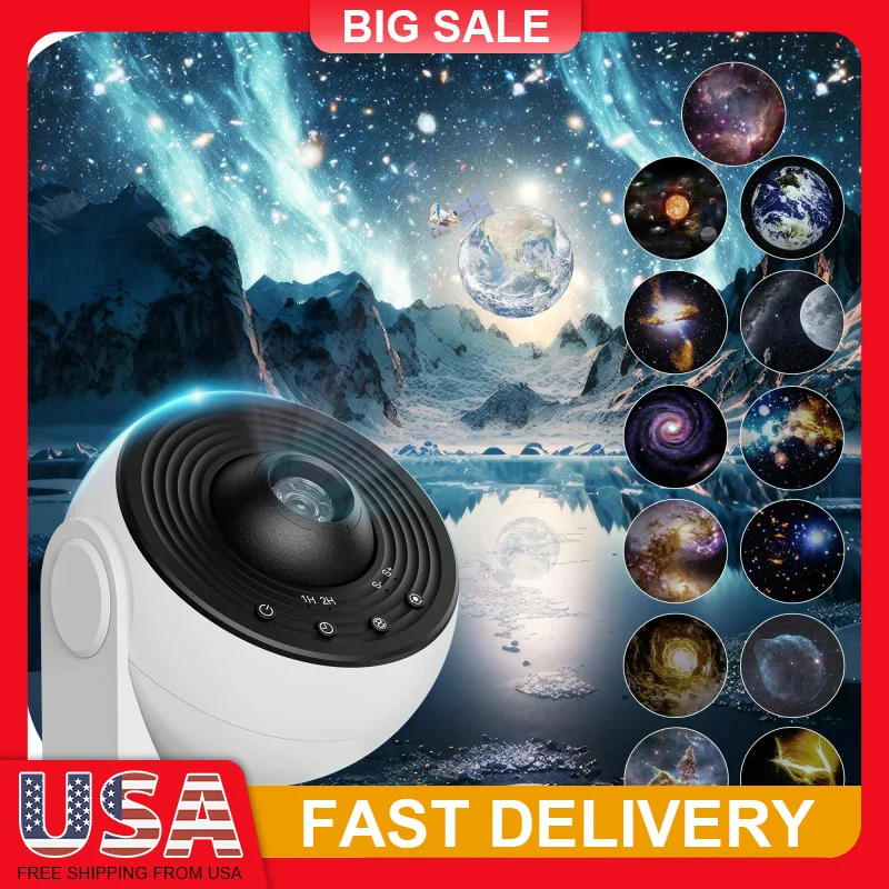 

13-in-1 HD Galaxy Projector with Timer 360 ° Rotation Milky Way Night Light for Bedroom Ceiling Decor Space Gift