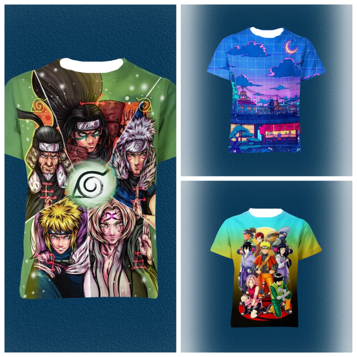 

2025 Summer Hot-selling New Anime Naruto Series T-shirt 3D Fashion Short-sleeved Crew Neck Casual Street Breathable Top