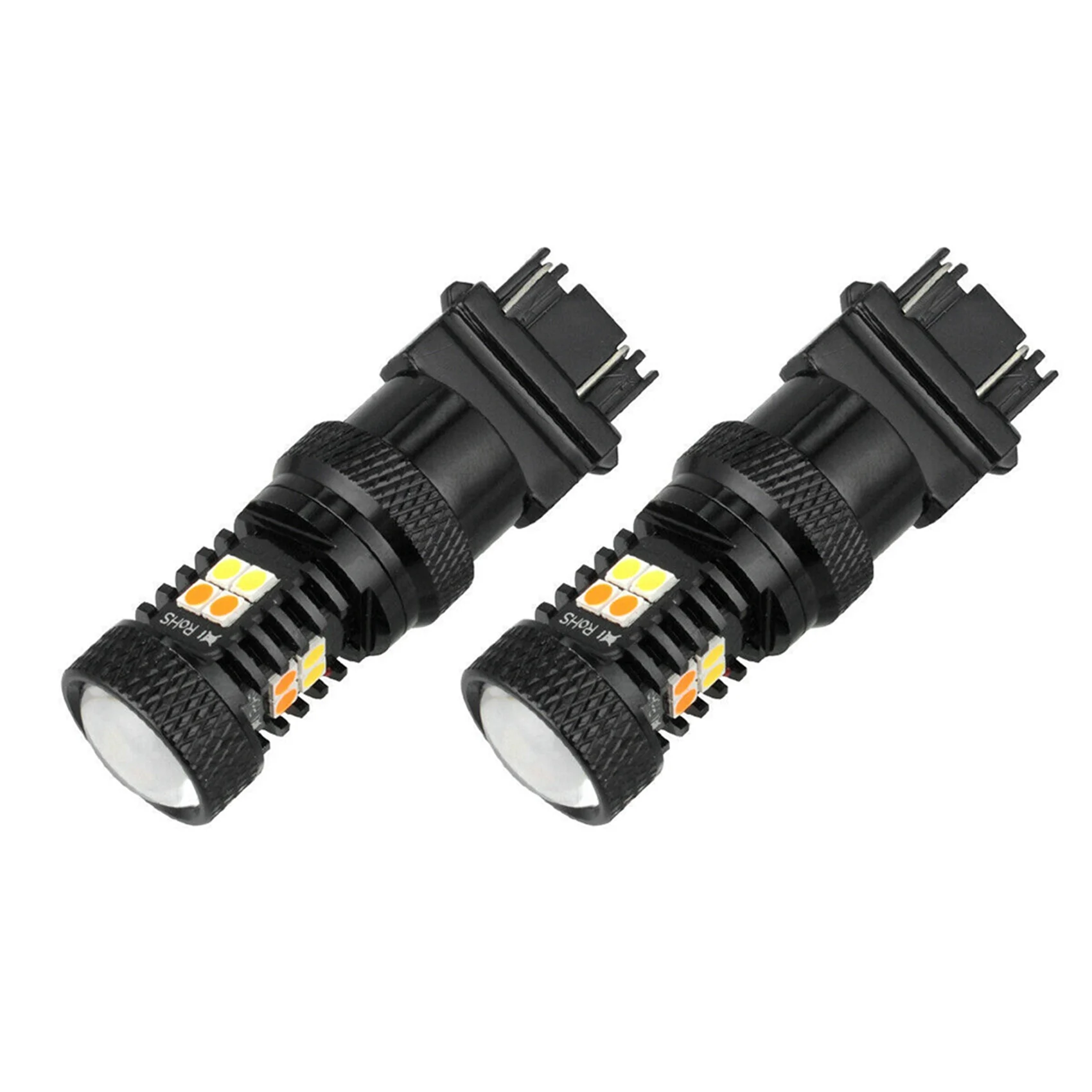 2PCS Dual Color LED Bulb T25 3157 P27/7W 3030 16LED Canbus Car Reverse Brake Light Turn Signal Lamp White Amber