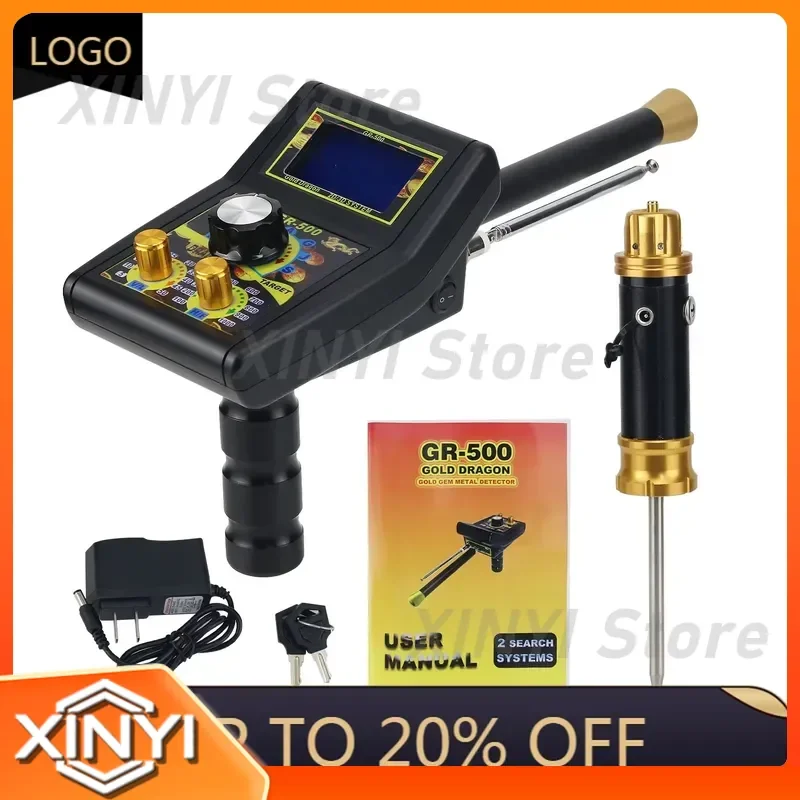 HamGeek GR-500 Gold Detector Gold Finder Long Range Metal Detector 4.3 Inch TFT with Carry Box