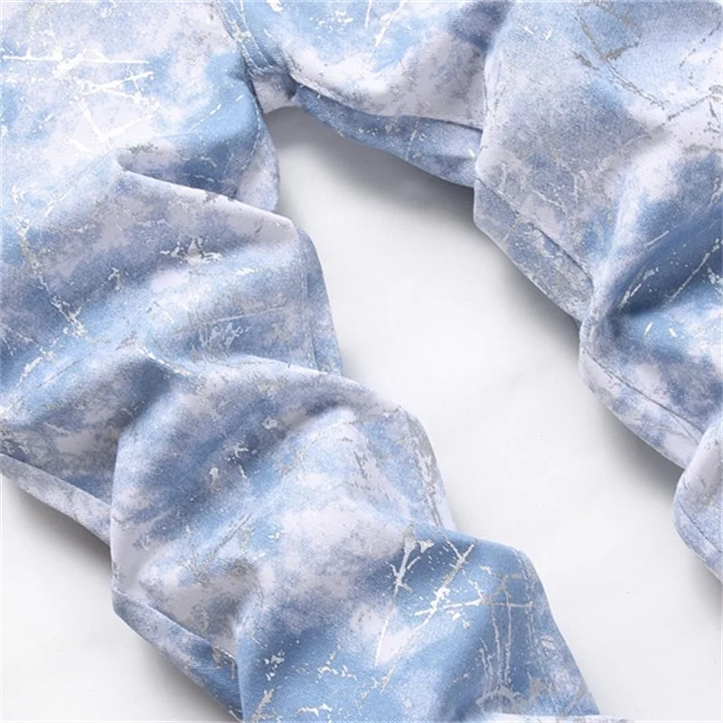 EH·MD® Ice And Snow Colored Jeans Men's Soft Casual Cotton Elastic Pants Slim Seasonal White Breathable Fashion Europe and Usa 2