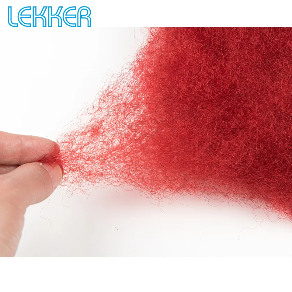 Lekker Colored Hot Red Crochet Braids Afro Kinky Bulk Wave 100% Human Hair Brazilian Remy Hair Braiding Extensions 50g no Weft