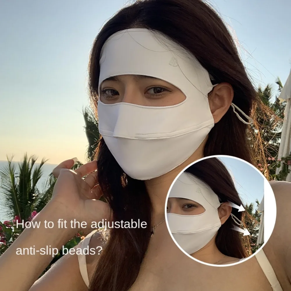 

Breathable Thin Cover Sunscreen Mask Sun Protection Ice Silk Summer Face Mask Full Cover Face Traceless Mask Women