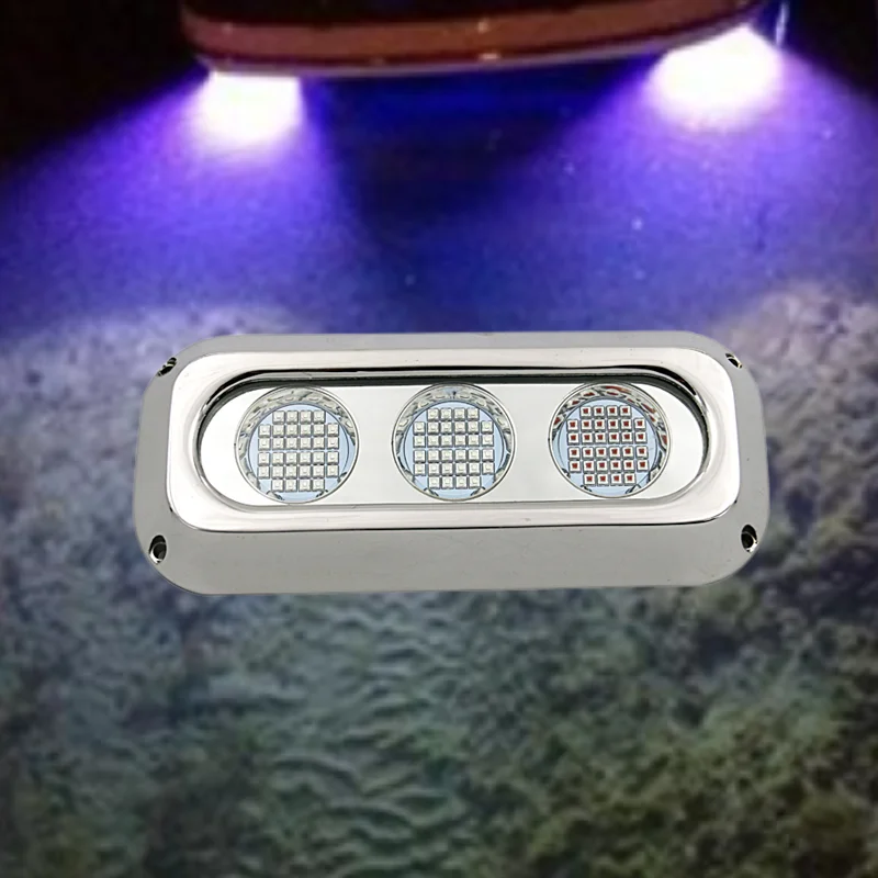 288W LED Yacht Light IP68 Waterproof Underwater Lamp 316L Stainless Steel DC12V 24V Tail Lamp Boat Marine Lights Pools Бассейн