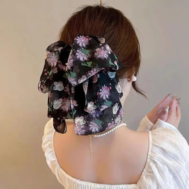 

Fashion Women Girl Printing Bow Knot Fabric Hair Clip Women Butterfly Hair Clip Gentle Romantic Hair Accessories