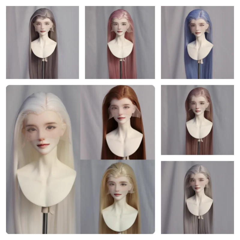 Perruques BJD cheveux longs bouclés pour 1/3 poupées perruques haute température poupée argent brun rose blanc bleu cheveux