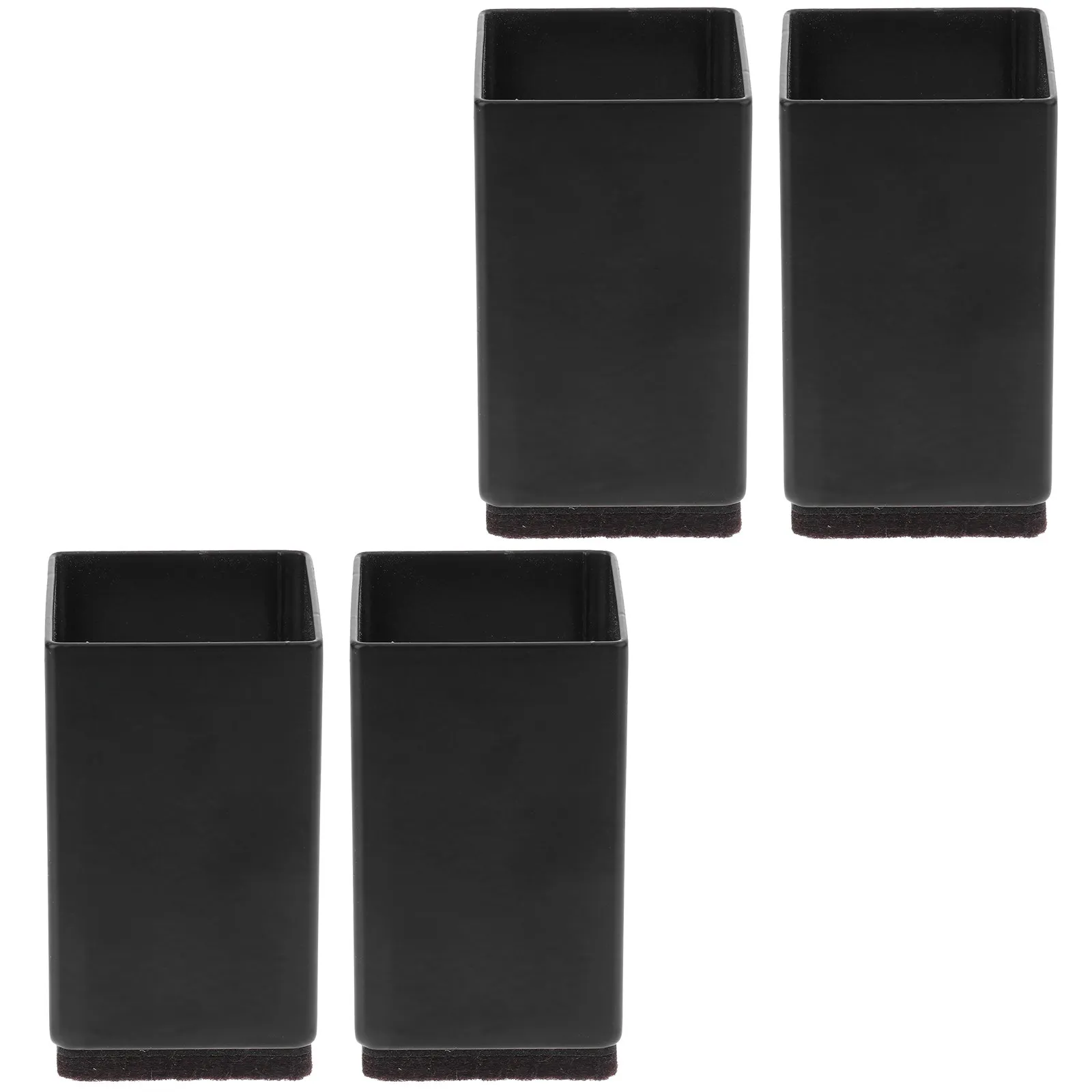 4Pcs Furniture Leg Risers Square Black Heavy Duty Nonslip Bed Table Chair Feet Elevators Adds 2 Inch Height Protect Hardwood