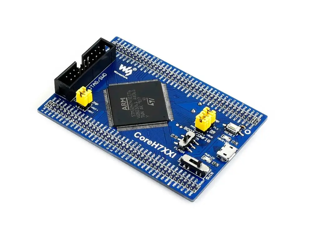 

Основная плата Waveshare STM32 STM32H743IIT6 MCU, полный расширитель ввода-вывода, интерфейс отладки JTAG/SWD
