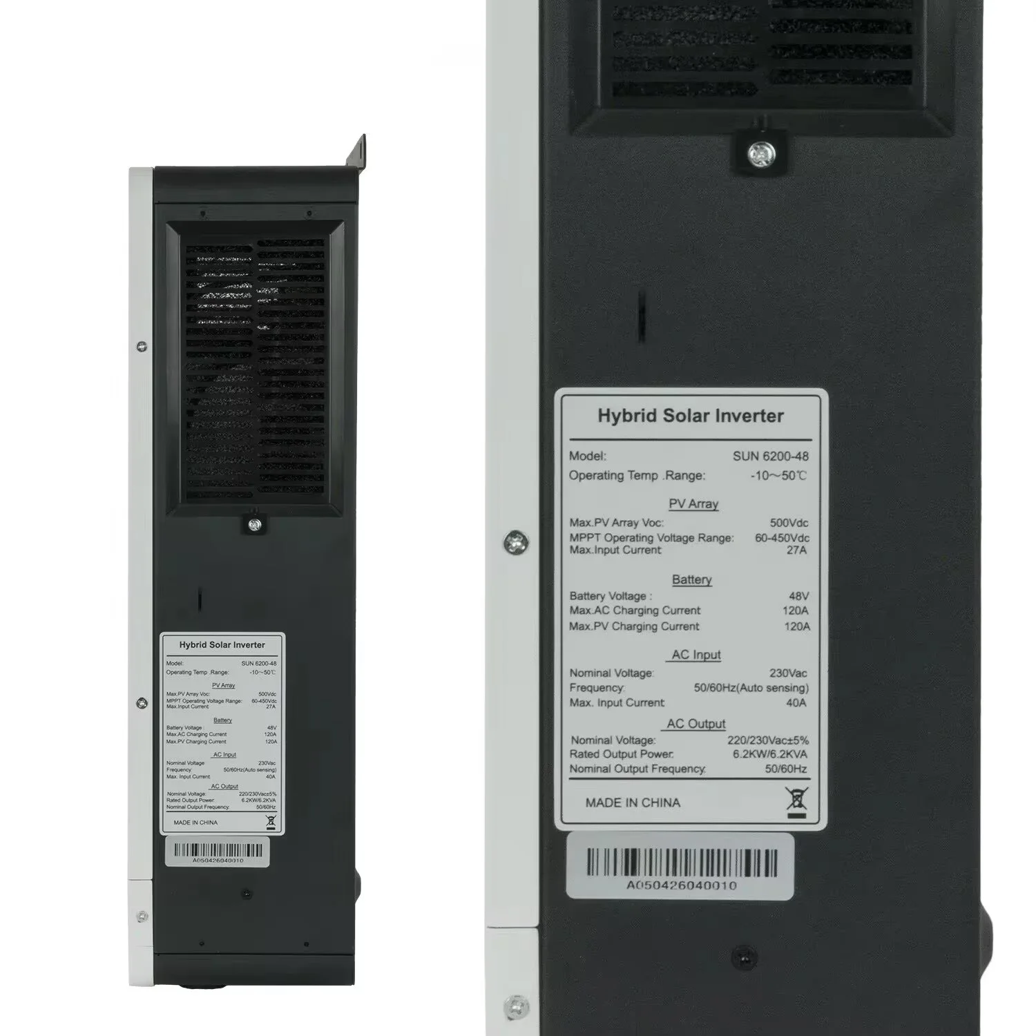 Hybrid solar inverter 6.2KW 48V Single phase WIFI MPPT Solar charge controller 120A PV inverter Pure sine wave off grid inverter - view 3
