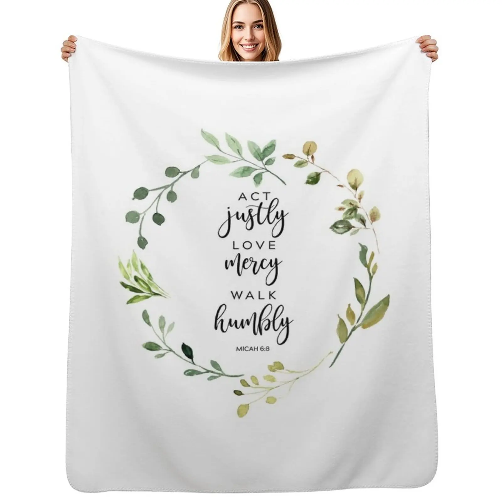 

Act Justly Love Mercy Walk Humbly Throw Blanket Hairy heavy to sleep Loose Bed covers Blankets