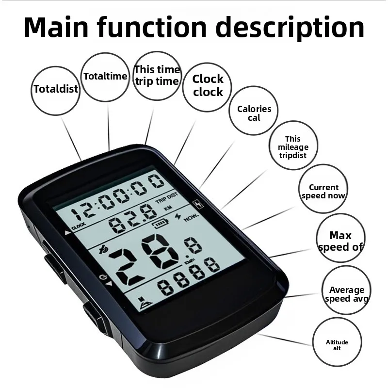 Waterproof Wireless GPS Cycling Computer USB Rechargeable Odometer Speedometer for Road Mountain Bikes
